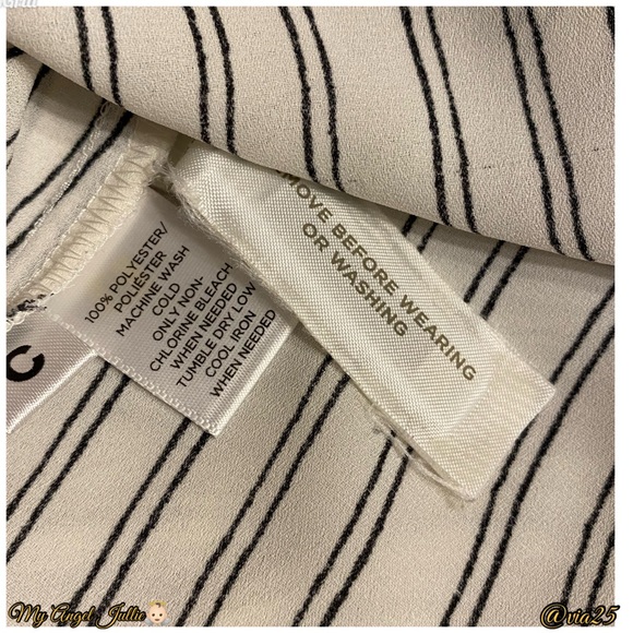 LOFT Women’s Blouse Stripped Silk Top Flowy Size: XS Color: White/Black - Picture 5 of 5